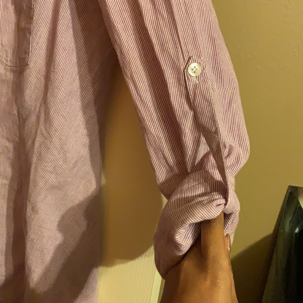 Striped button down blouse - Picture 3 of 4